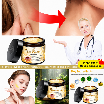 🔥Rolimey™ Bee Venom Skin Treatment Cream British Association of Dermatologists (BAD) Approved(Helping with acne, wart, rosacea, psoriasis, age spots, eczema, and reducing the appearance of stretch marks)🏵️