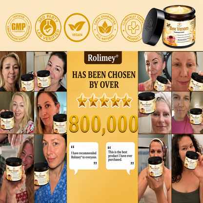 🔥Rolimey™ Bee Venom Skin Treatment Cream British Association of Dermatologists (BAD) Approved(Helping with acne, wart, rosacea, psoriasis, age spots, eczema, and reducing the appearance of stretch marks)🏵️