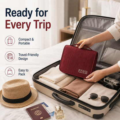 Effortless Travel ✨ Toiletry Organizer Bag - Pack All Your Essentials in Style! 🧳 50% OFF Today Only!