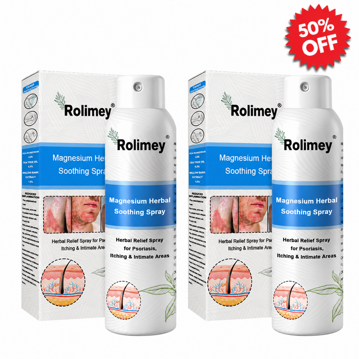 💯Official Store: Rolimey®Magnesium Herbal Psoriasis Spray⚕️Health Canada Certified (Relief for Psoriasis and Eczema, Improvement of Bacterial Infections in the Genital Area, Elieves joint pain and neuropathic pain) (Copy)