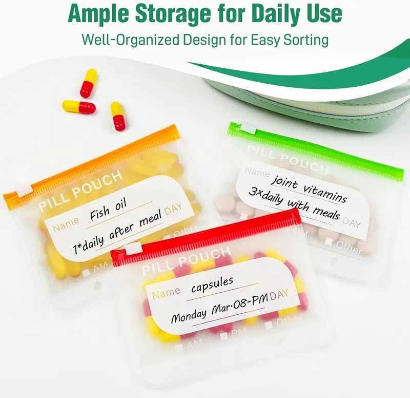 🏆Flash Sale⚡50K+ SOLD! Waterproof Pill Pouch Set-14Pcs Bags Inside