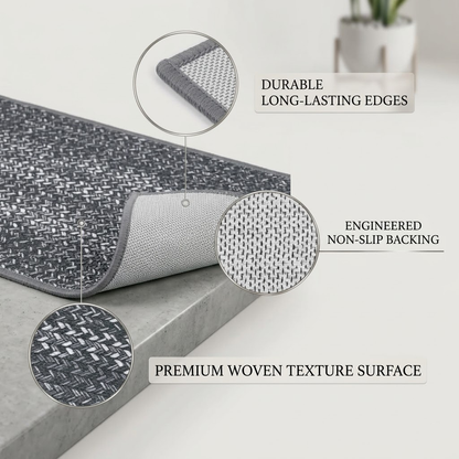 Qravonitacosh Premium 2-Piece Kitchen Mat Set - Non-Slip & Washable Woven Jute Style Rugs (24"x36" & 24"x72") - Durable Kitchen Runner for Floor