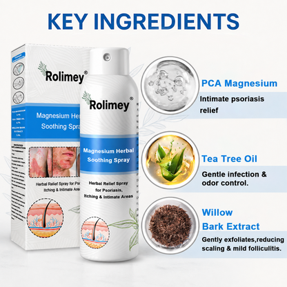 💯Official Store: Rolimey®Magnesium Herbal Psoriasis Spray⚕️Health Canada Certified (Relief for Psoriasis and Eczema, Improvement of Bacterial Infections in the Genital Area, Elieves joint pain and neuropathic pain) (Copy)