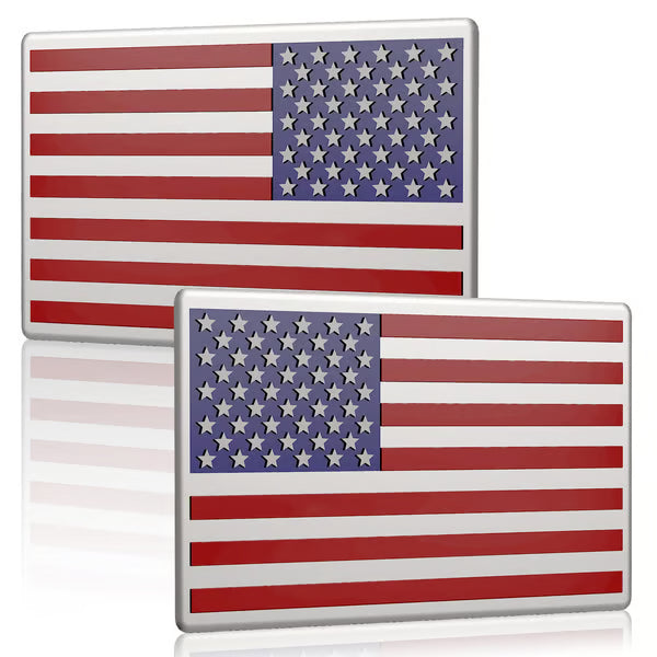 Oatsovernight® 3D American Flag Emblem Decal - Aluminum Alloy Material (Not Plastic)