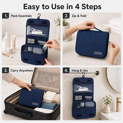 Effortless Travel ✨ Toiletry Organizer Bag - Pack All Your Essentials in Style! 🧳 50% OFF Today Only!