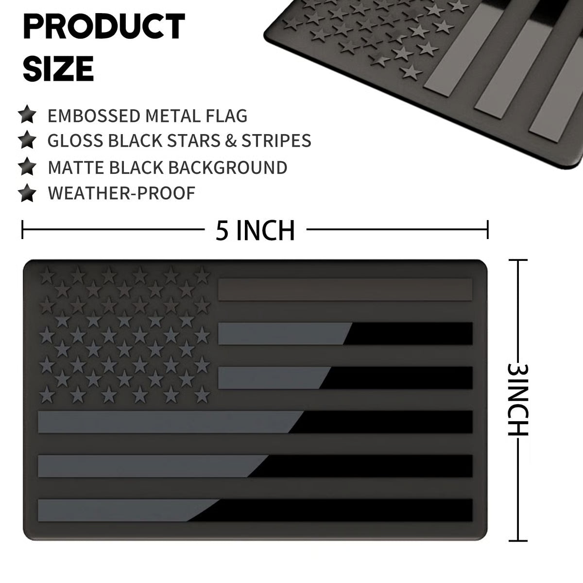 Oatsovernight® 3D American Flag Emblem Decal - Aluminum Alloy Material (Not Plastic)