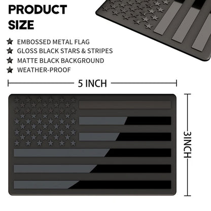 Oatsovernight® 3D American Flag Emblem Decal - Aluminum Alloy Material (Not Plastic)