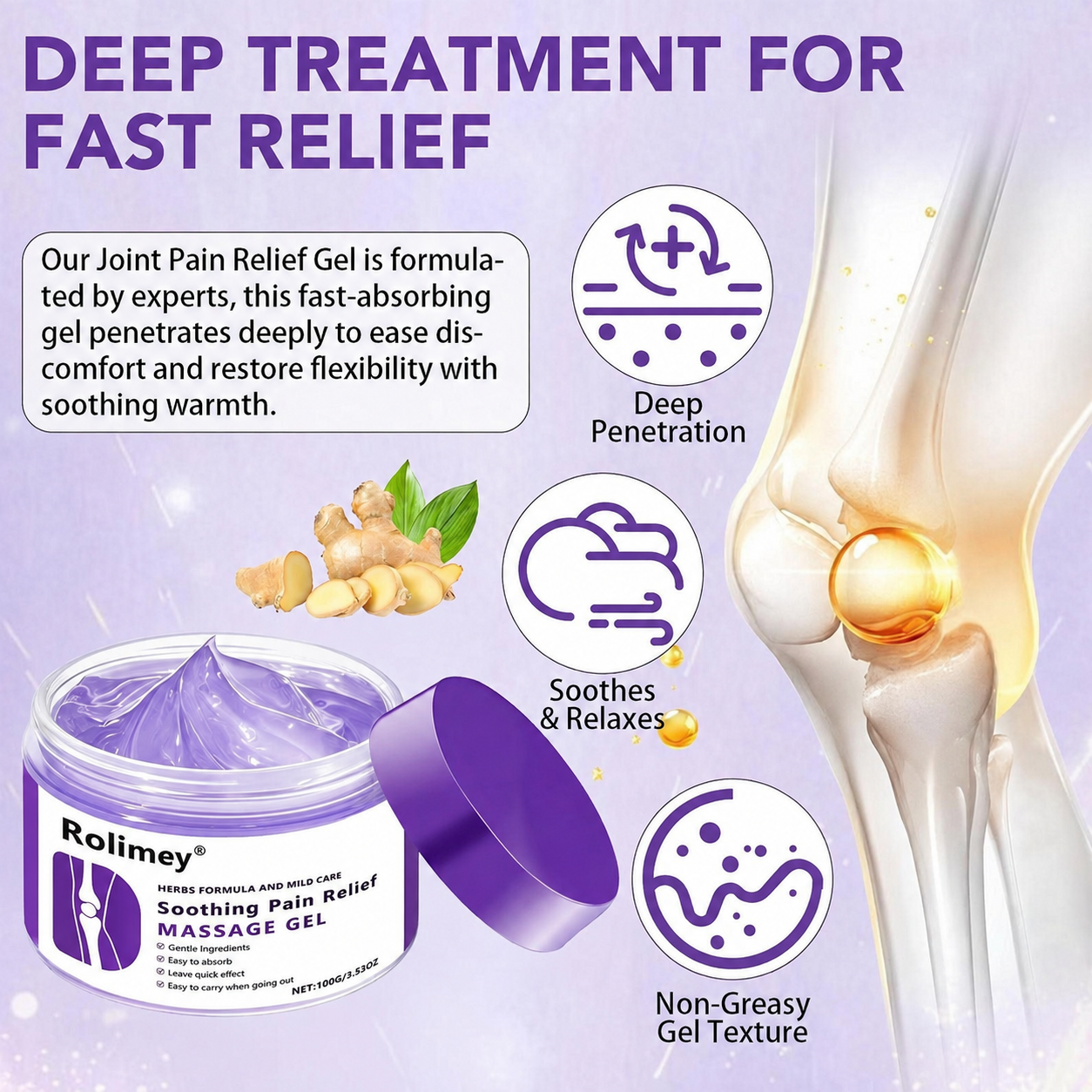 👨‍⚕️Over 100,000 units sold💕 -Rolimey® Joint Pain Relief Purple Gel