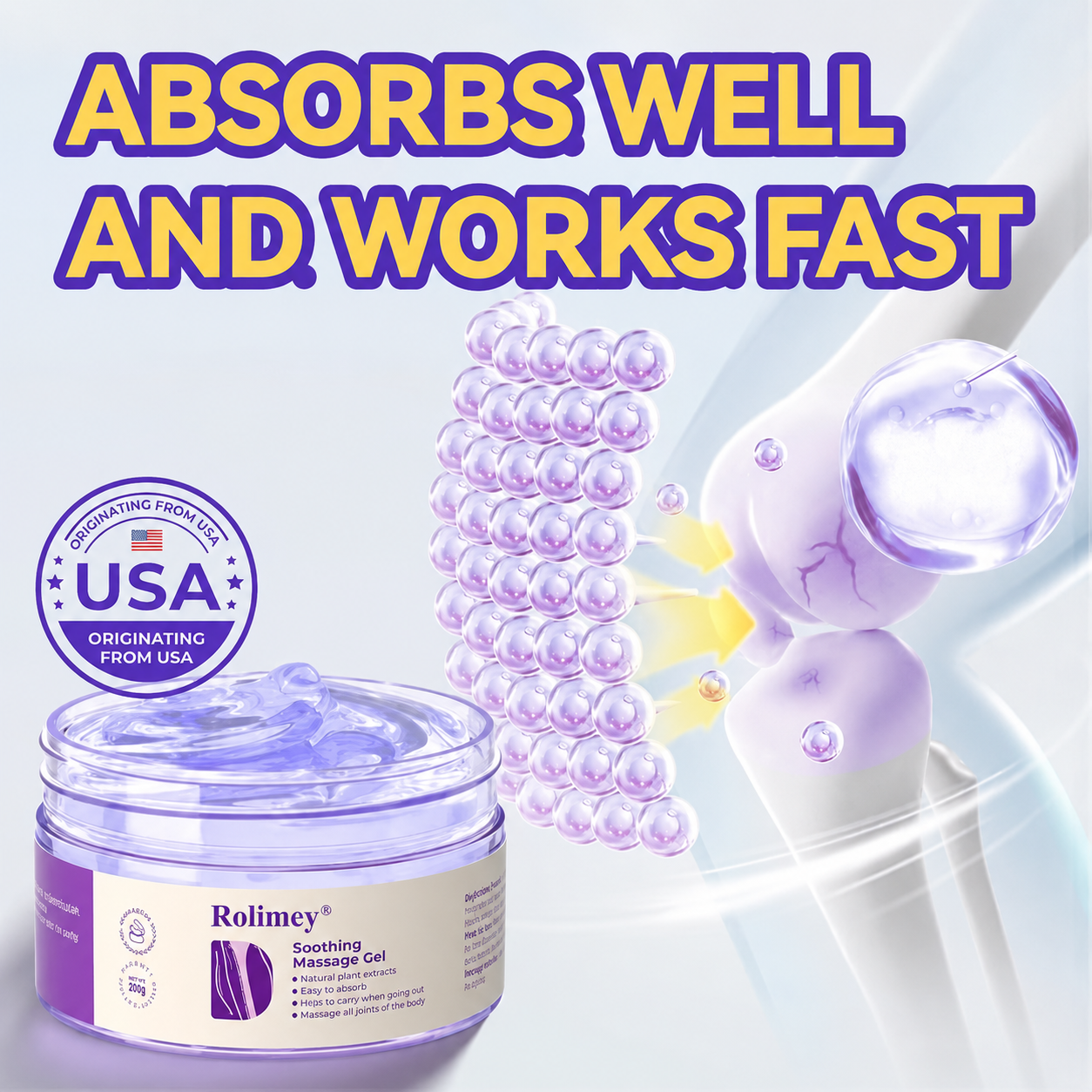 👨‍⚕️Over 100,000 units sold💕 -Rolimey® Joint Pain Relief Purple Gel