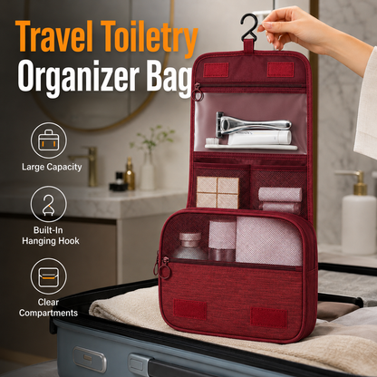 Effortless Travel ✨ Toiletry Organizer Bag - Pack All Your Essentials in Style! 🧳 50% OFF Today Only!