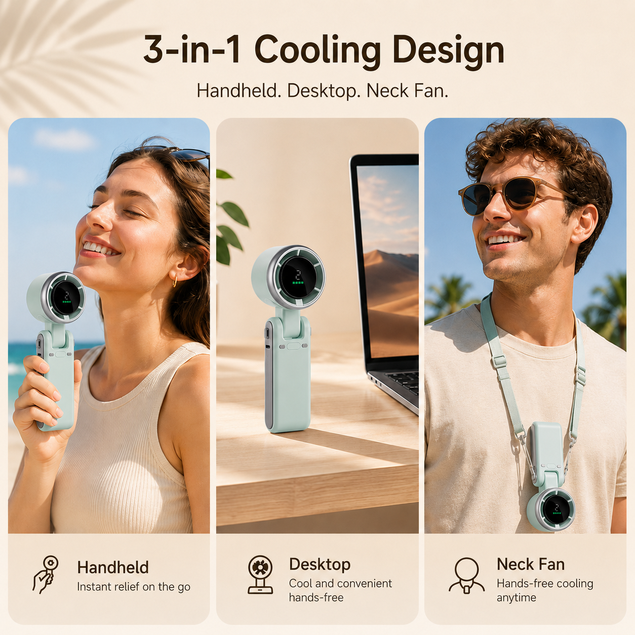 Turbo Cool ✨ Foldable Handheld Fan with Digital Display – Stay Cool Anywhere! 🌬️ 30K+ Happy Customers– Limited Stock!