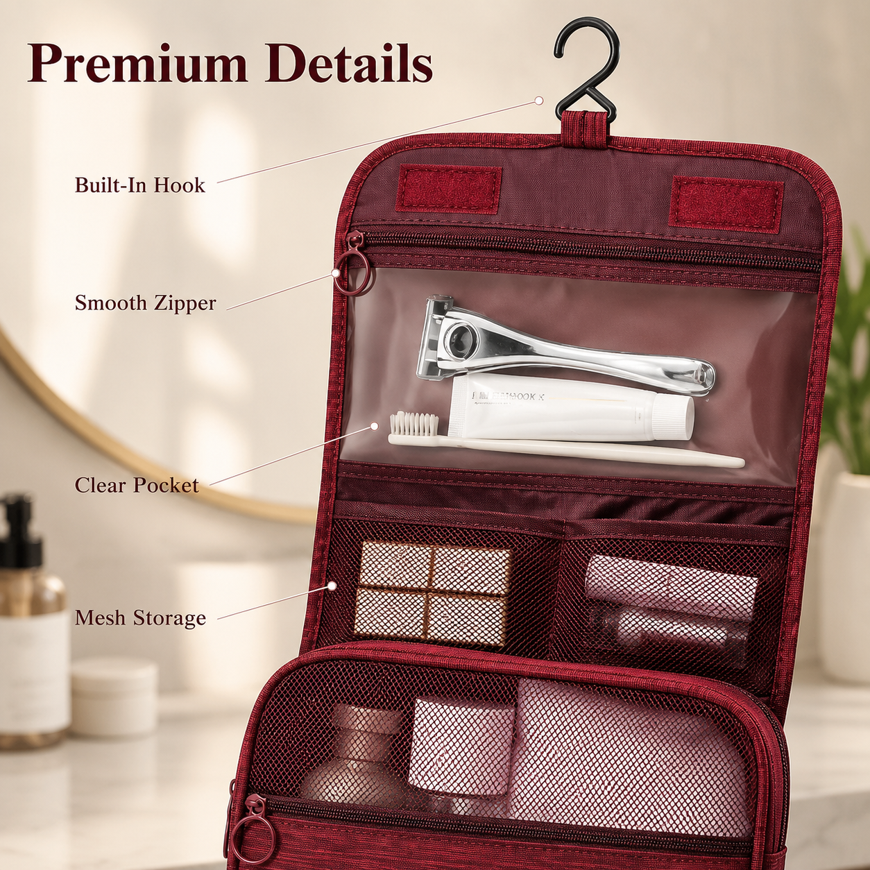 Effortless Travel ✨ Toiletry Organizer Bag - Pack All Your Essentials in Style! 🧳 50% OFF Today Only!