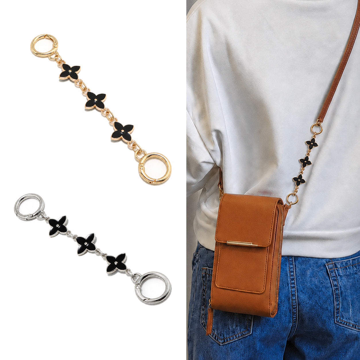 Four-Leaf Clover Bag Extension Chain