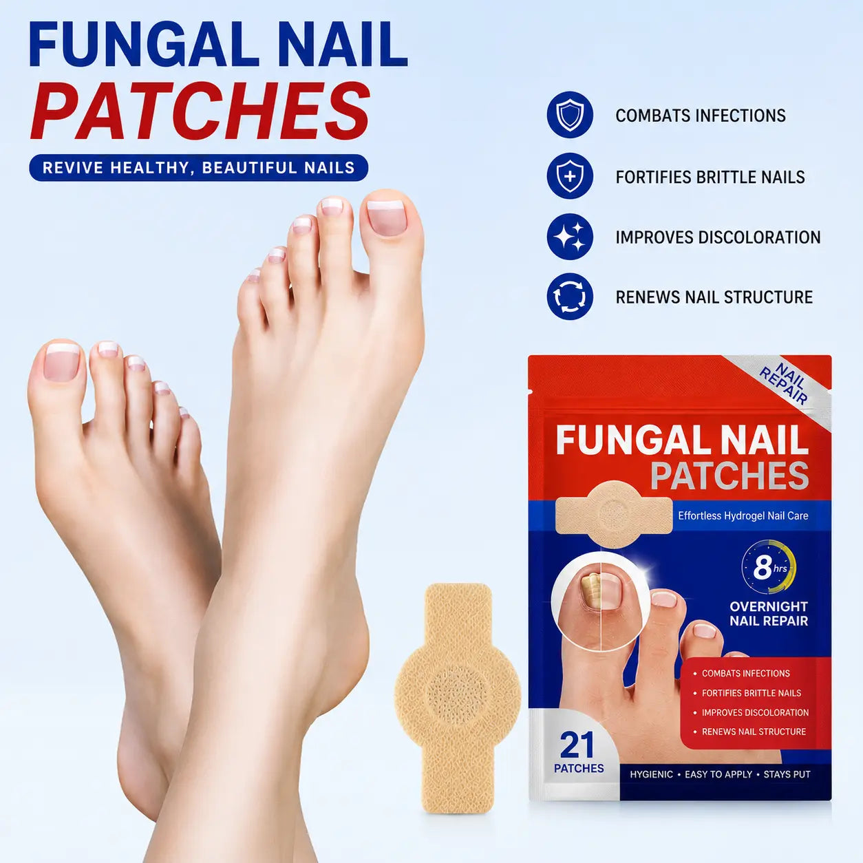 🔥Buy 1 Get 1  Free🔥21 Count/bag Nail Health Care Patches,Toenail Fungus Treatment Extra Strength