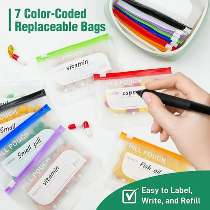 🏆Flash Sale⚡50K+ SOLD! Waterproof Pill Pouch Set-14Pcs Bags Inside