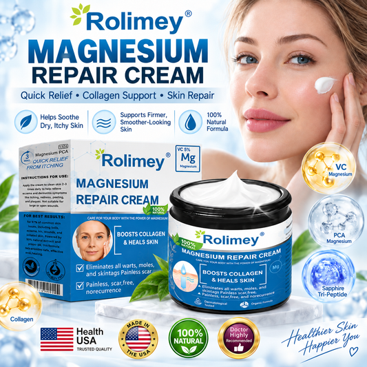 ✅Official Store: Rolimey® Magnesium Skin Repair Cream (Smooths Wrinkles, Improves Skin Firmness, Tightens Skin)