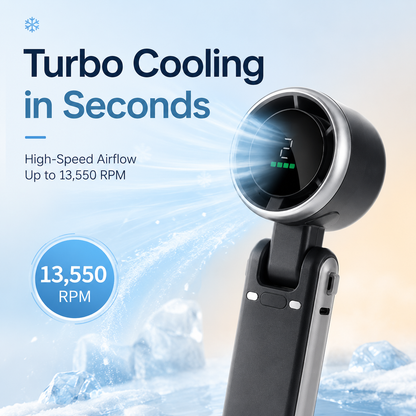 Turbo Cool ✨ Foldable Handheld Fan with Digital Display – Stay Cool Anywhere! 🌬️ 30K+ Happy Customers– Limited Stock!