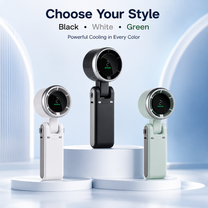 Turbo Cool ✨ Foldable Handheld Fan with Digital Display – Stay Cool Anywhere! 🌬️ 30K+ Happy Customers– Limited Stock!