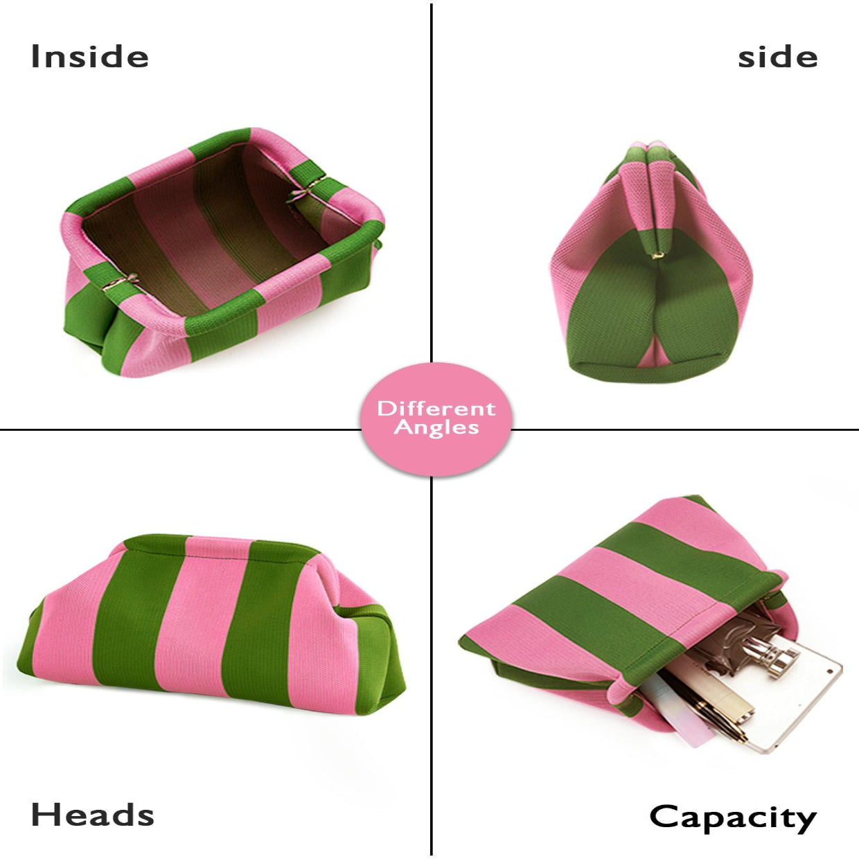👜Women's Striped &amp; Diamond Dot Cloud Handbag – Lightweight Clip-Top Crossbody Bag for Everyday Style 👜