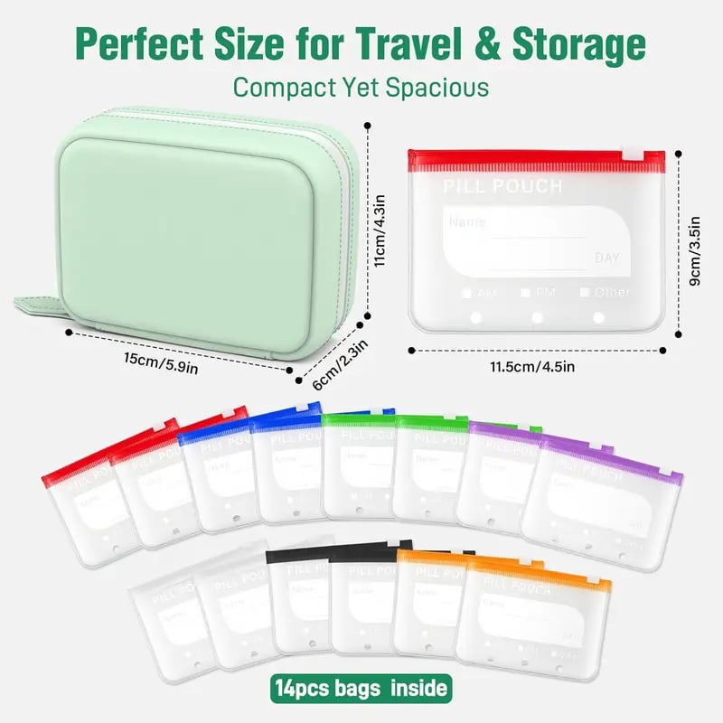 🏆Flash Sale⚡50K+ SOLD! Waterproof Pill Pouch Set-14Pcs Bags Inside