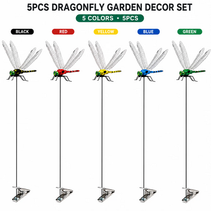 🔥Outdoor Fake Dragonfly Rod Clip, Garden Metal Dragonfly Clip,Repel annoying biting insects
